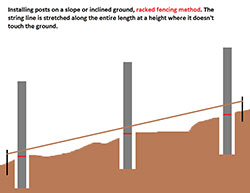 Fence posts sloped layout