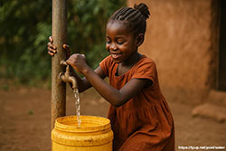 Girl takes water