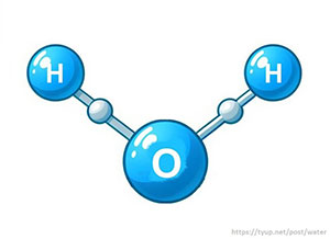 Illustration of the water formula in molecular form