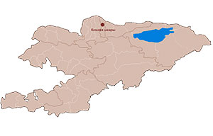 Бишкек шаары Кыргызстандын картасында